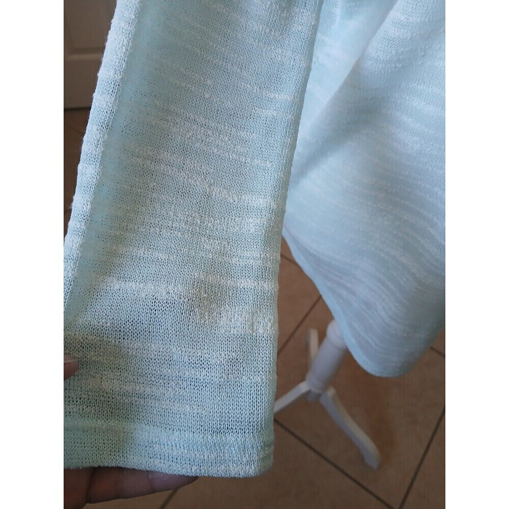 Olive And Oak Womens Tunic 3/4 Sleeve Textured Shirt Size‎ Medium  Aqua/White - Picture 6 of 14